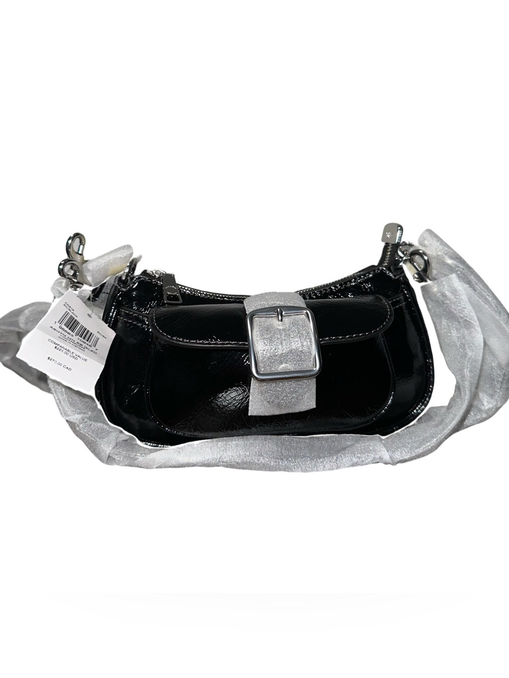 NWT Coach Ashton Mini Shoulder Bag Black Patent Leather - Picture 7 of 7